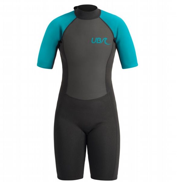 UB Womens Sailfin Shorty Wetsuit (Black/Aqua)